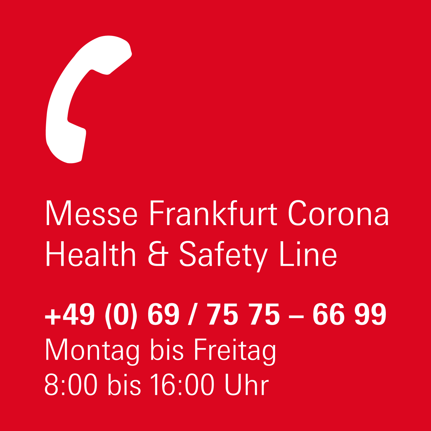 Messe Frankfurt Corona Health & Safety Line