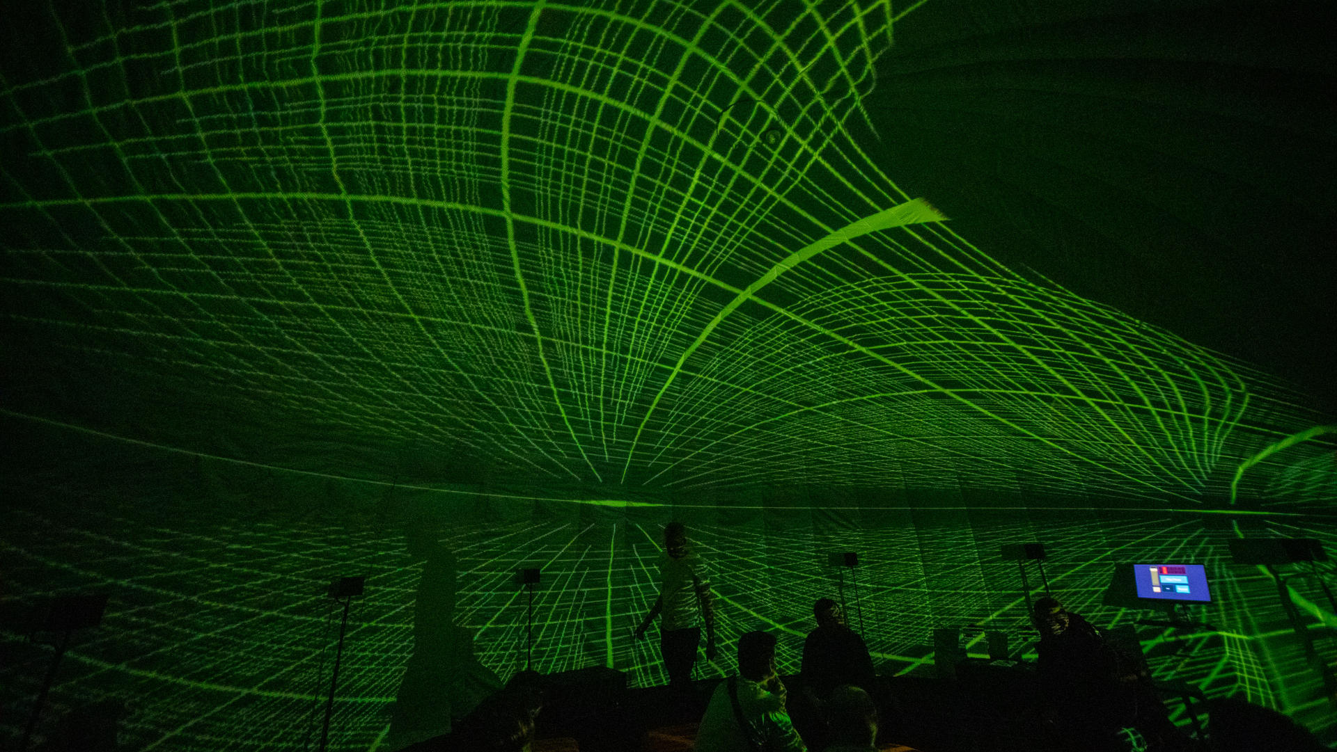 Stage with green light