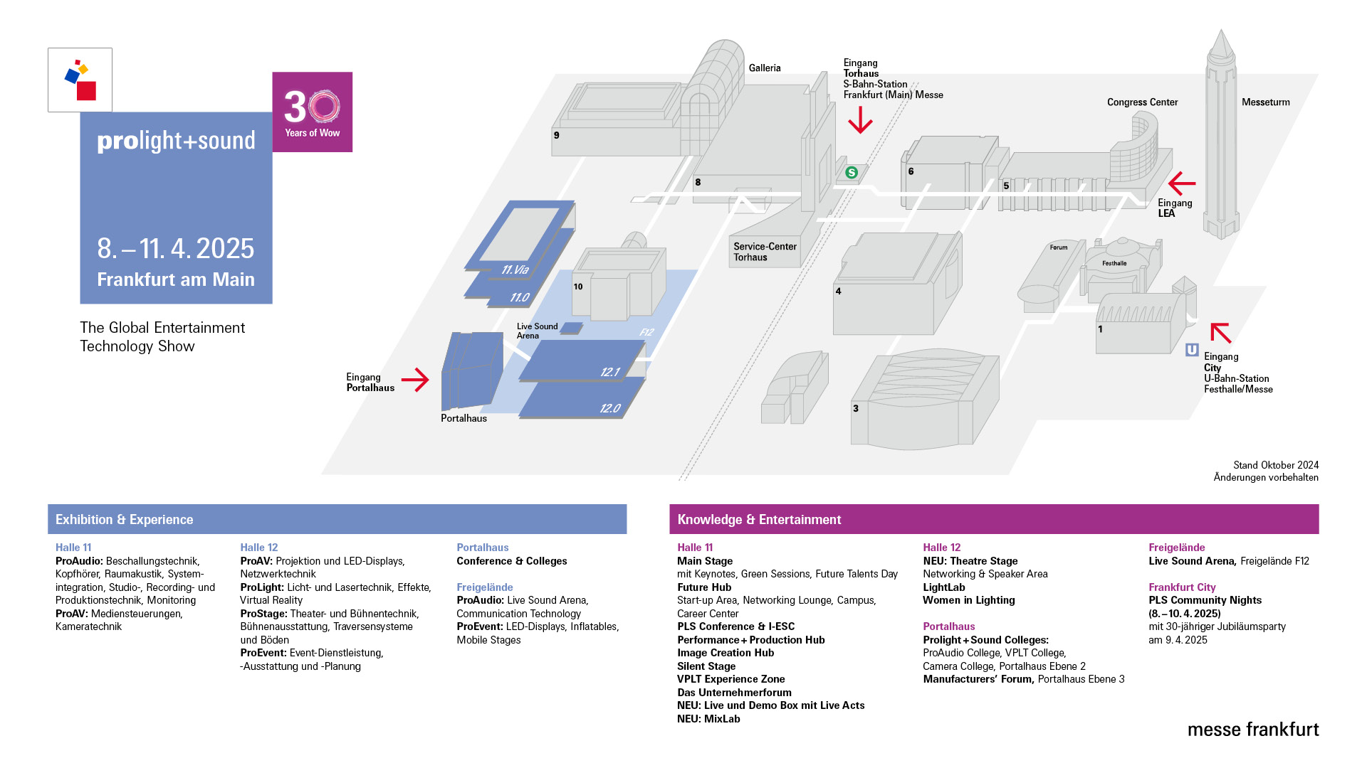 Geländeplan der Prolight +Sound 2025