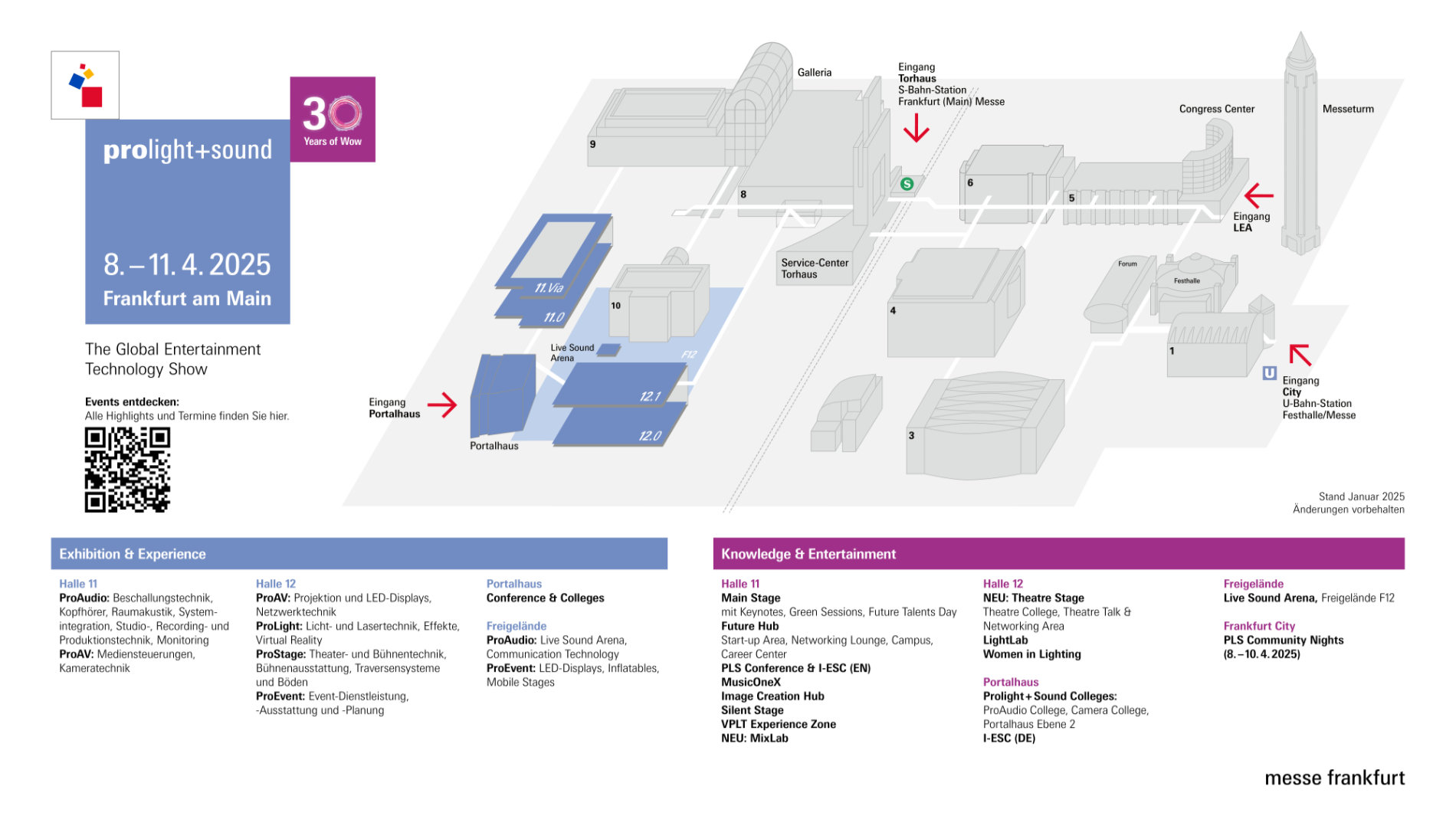 Geländeplan der Prolight +Sound 2025